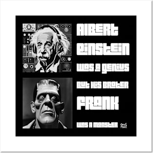 Einstein Vs. Frankenstein Posters and Art